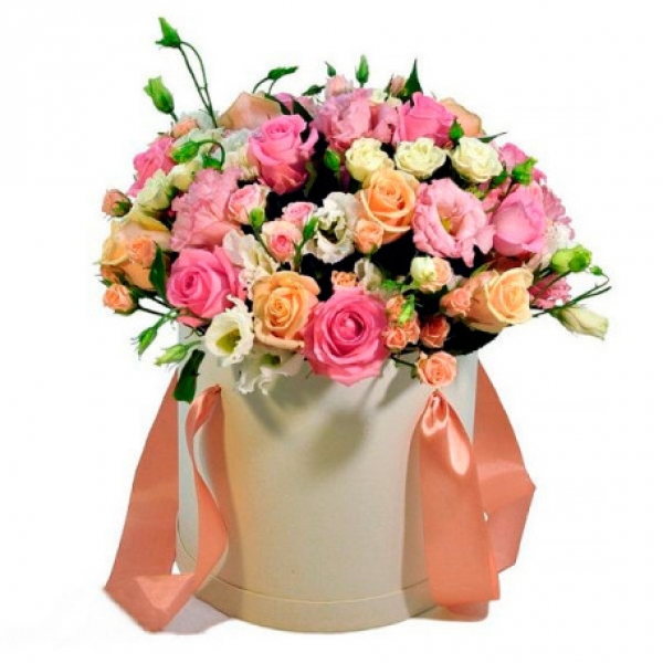  Antalya Çiçek Siparişi - Kutuda Pembe Gül Ve Beyaz Lisyantus