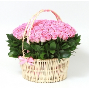  Antalya Çiçek - Sepette 101 Pembe Gül