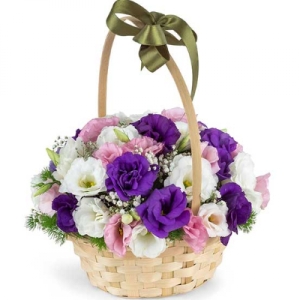  Antalya Çiçek - Sepette Şık Lisyantus Aranjman