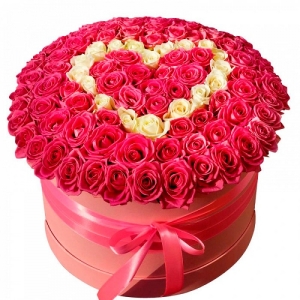  Antalya Çiçek Siparişi - Kutuda Pembe Beyaz Güller